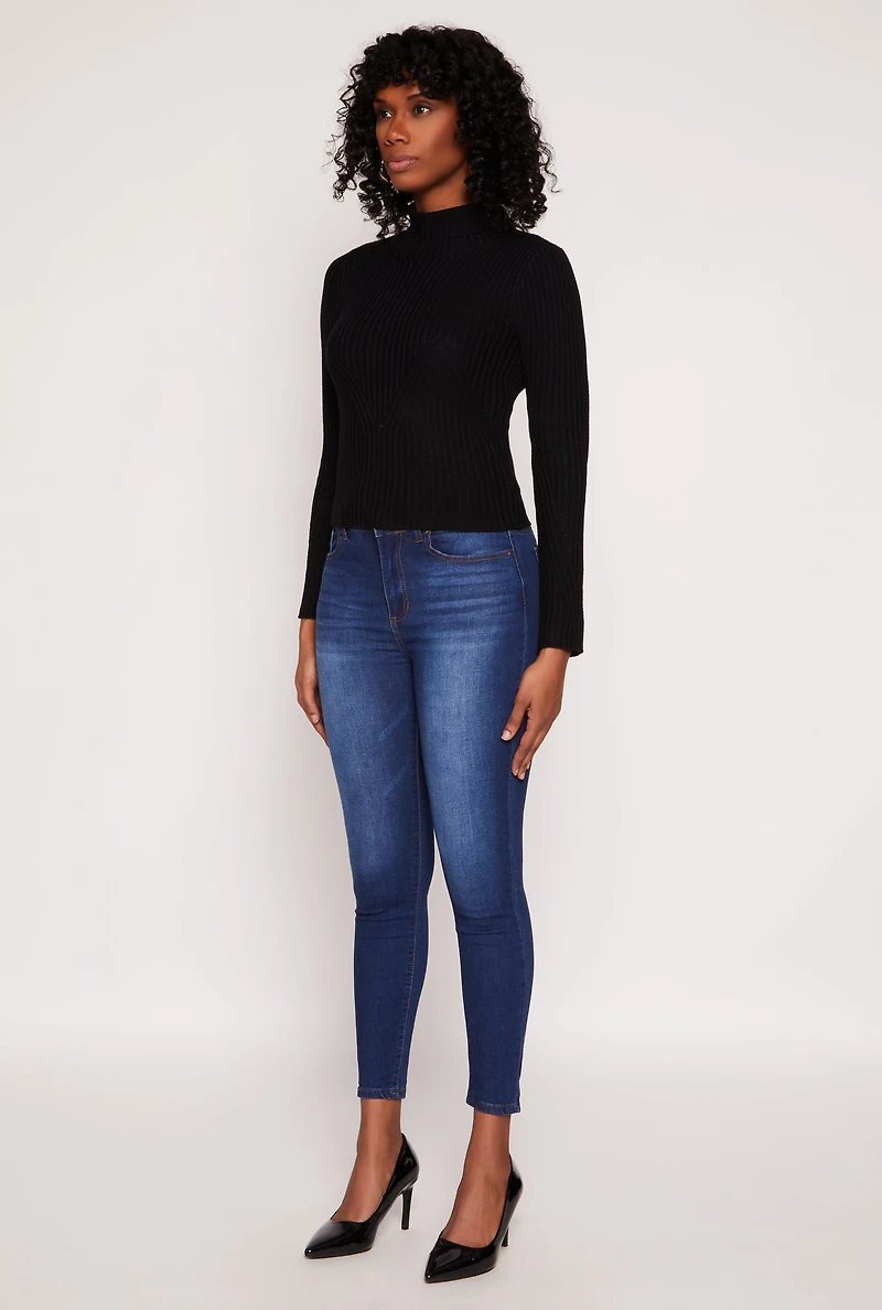 Rib Knit Turtleneck Sweater