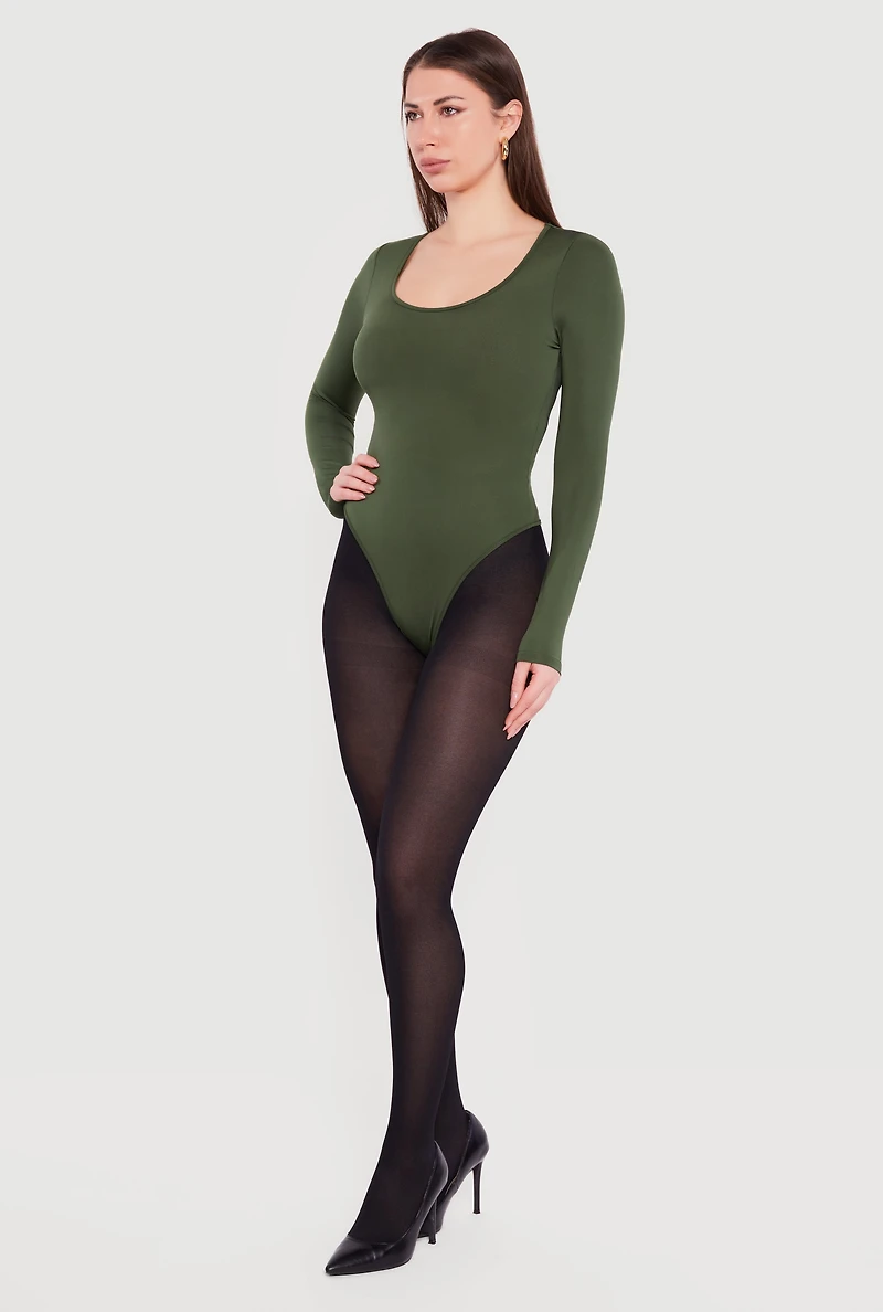 Basic Long Sleeve Scoop Neck Bodysuit