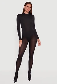 Womens Long Sleeve Mock Neck Bodysuit,