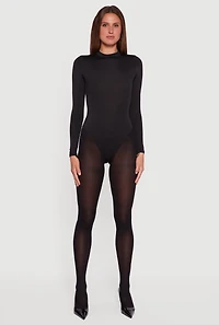 Womens Long Sleeve Mock Neck Bodysuit,