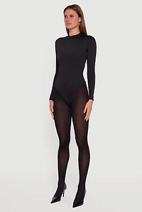 Womens Long Sleeve Mock Neck Bodysuit,
