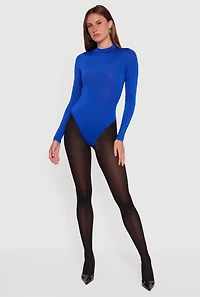 Womens Long Sleeve Mock Neck Bodysuit,