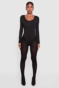 Solid Long Sleeve Scoop Neck Bodysuit
