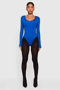 Solid Long Sleeve Scoop Neck Bodysuit