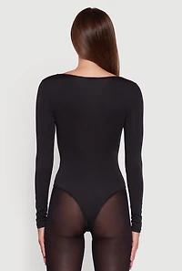 Womens Long Sleeve Square Neck Bodysuit,
