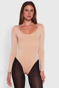 Womens Long Sleeve Square Neck Bodysuit,