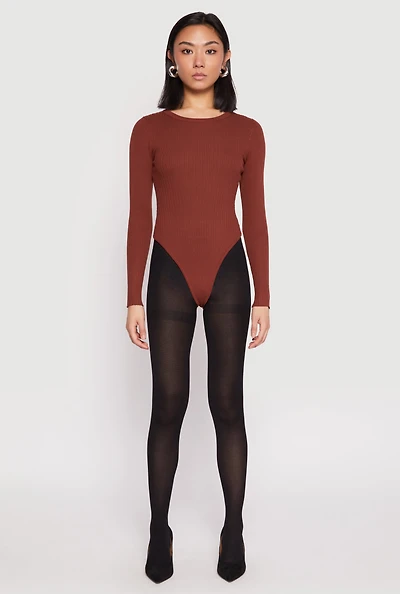 Womens Daisy Ribbed Knit Bodysuit,