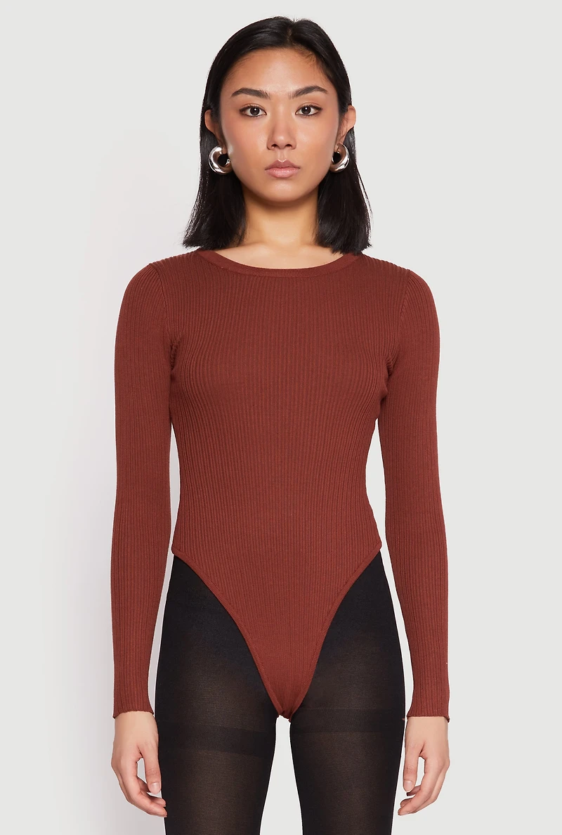 Womens Daisy Ribbed Knit Bodysuit, M