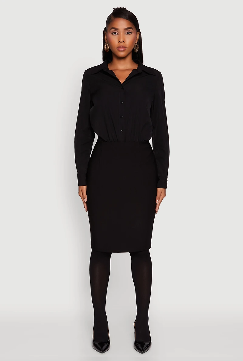 Womens Daisy Collared Button Front Thong Bodysuit,