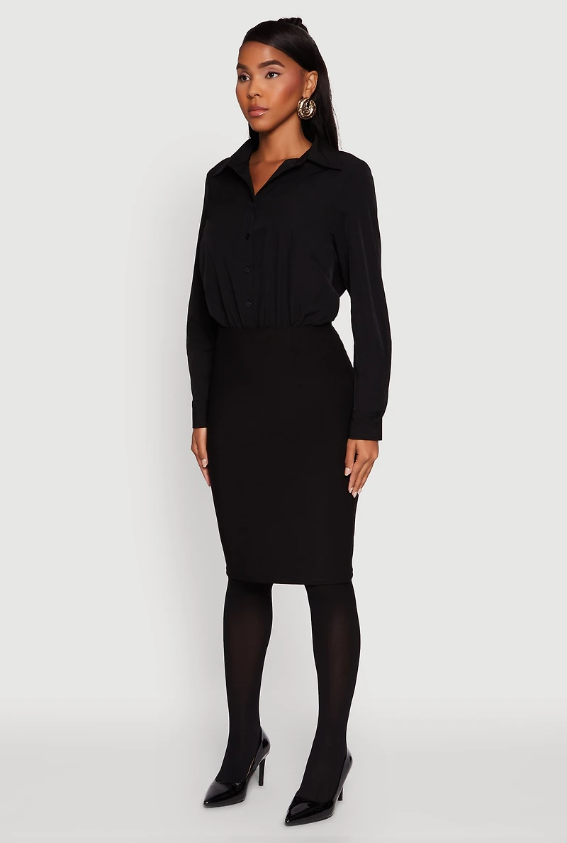 Womens Daisy Collared Button Front Thong Bodysuit,