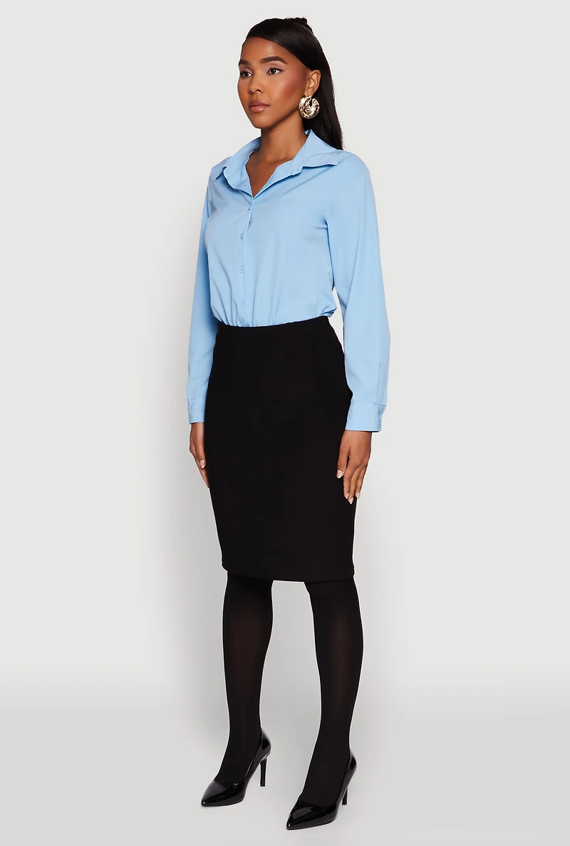 Daisy Collared Button Front Thong Bodysuit