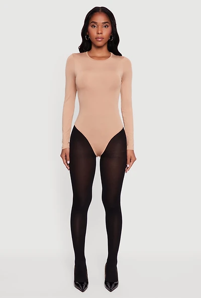 Womens Long Sleeve Crew Neck Bodysuit,