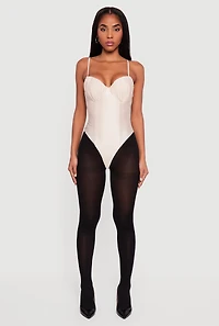 Solid Ruched Corset Bodysuit