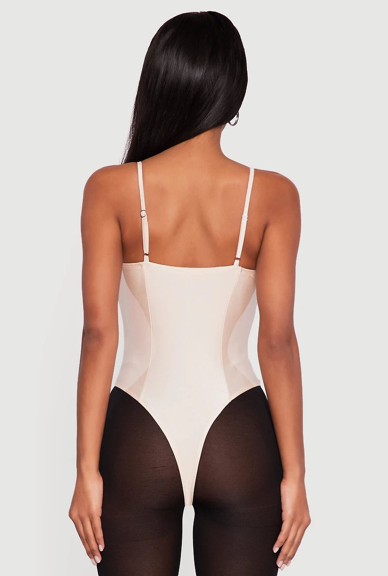 Solid Ruched Corset Bodysuit