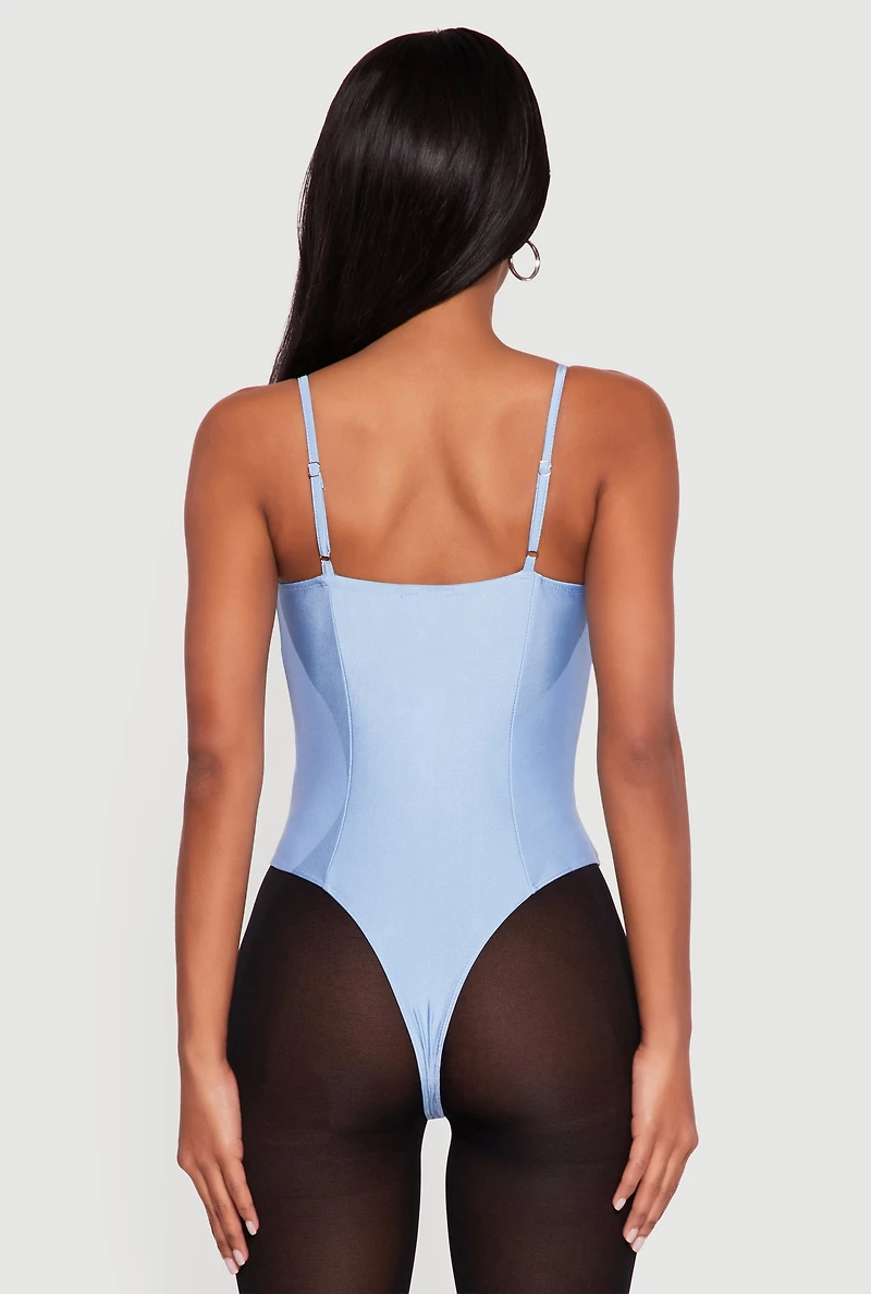 Solid Ruched Corset Bodysuit