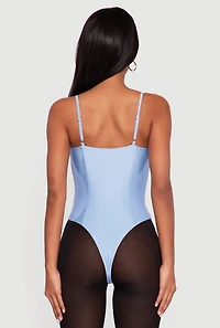Solid Ruched Corset Bodysuit