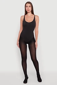 Sleeveless Scoop Neck Thong Bodysuit