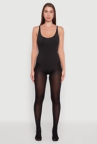 Womens Sleeveless Scoop Neck Thong Bodysuit,