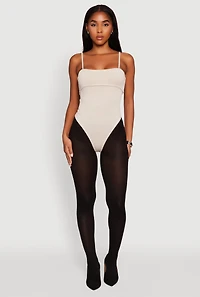 Womens Fold Over Spaghetti Strap Bodysuit,