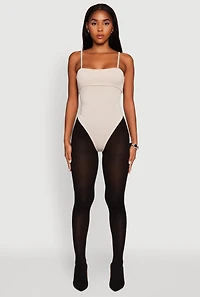 Womens Fold Over Spaghetti Strap Bodysuit,