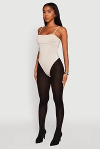 Womens Fold Over Spaghetti Strap Bodysuit,