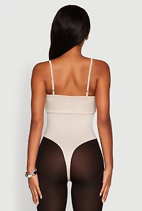 Womens Fold Over Spaghetti Strap Bodysuit,