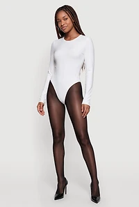 Long Sleeve Crew Neck Thong Bodysuit