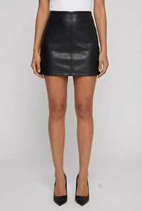 Faux Leather Mini Pencil Skirt