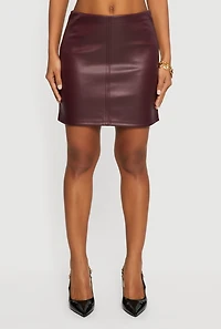 Faux Leather Mini Pencil Skirt