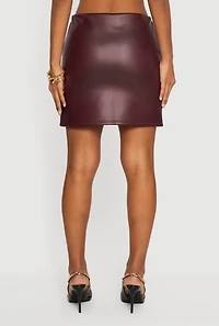 Faux Leather Mini Pencil Skirt