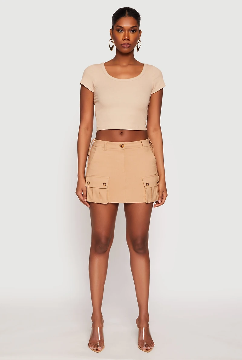 Haute Monde Cargo Pocket Mini Skirt