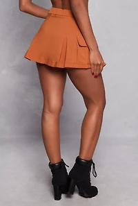 Womens Haute Monde Cargo Pleated Skirt, Brown,