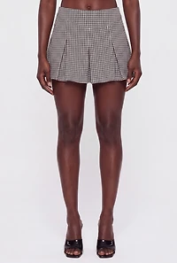 Gingham Pleated Mini Skort