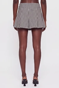 Gingham Pleated Mini Skort