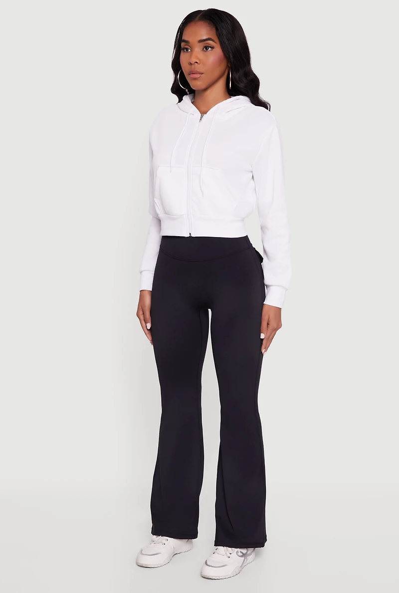 High Waisted Boot Cut Yoga Pants with Tabbed Flap Pockets