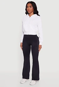 High Waisted Boot Cut Yoga Pants with Tabbed Flap Pockets