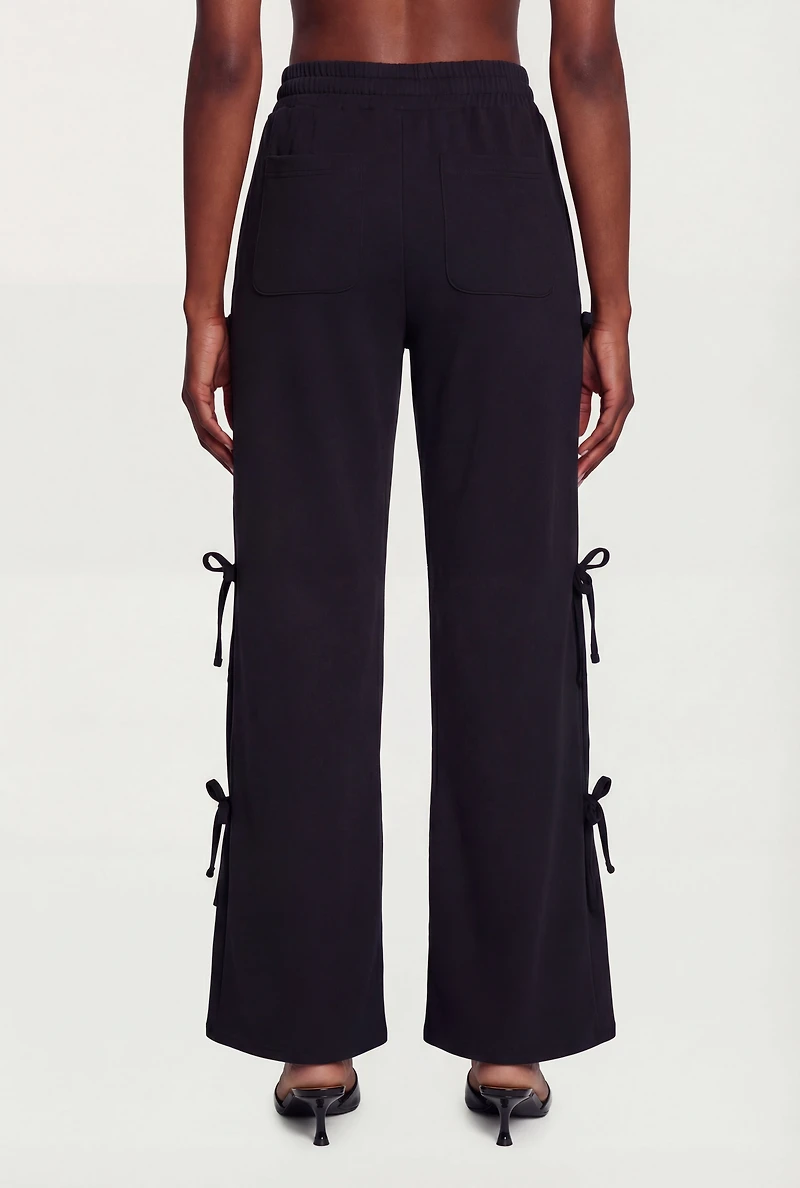 Bow Side Tie Pull On Sweatpants