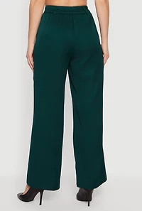High Waisted Wide Leg Pleated Dress Pants