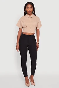 Womens Skinny Leg Dress Pants, Black,