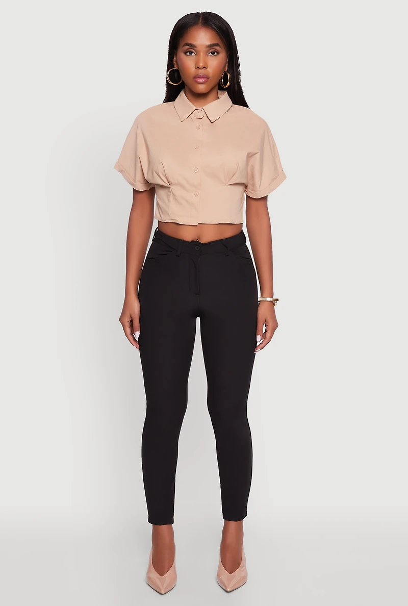 Womens Skinny Leg Dress Pants, Black,