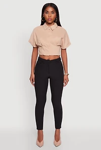 Womens Skinny Leg Dress Pants, Black,