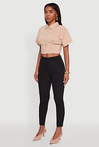 Womens Skinny Leg Dress Pants, Black,