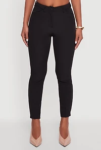 Womens Skinny Leg Dress Pants, Black,