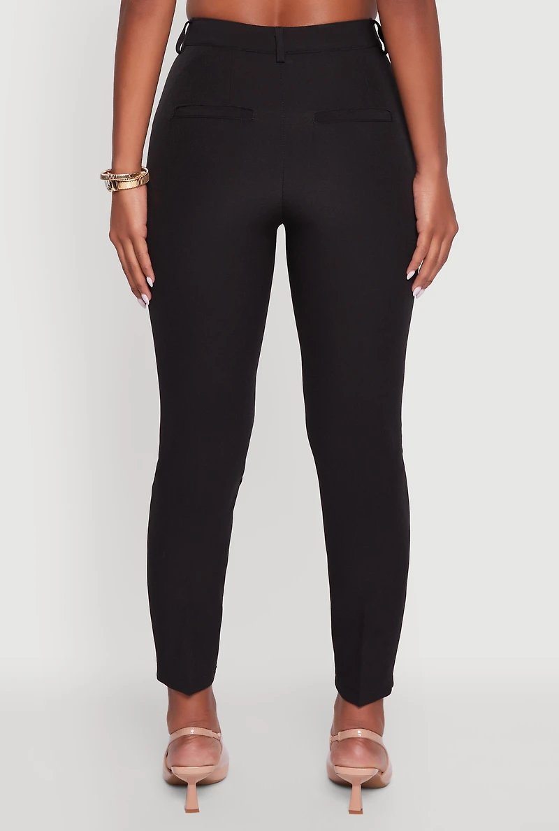 Womens Skinny Leg Dress Pants, Black,