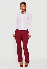 Solid Slim Straight Leg Dress Pants