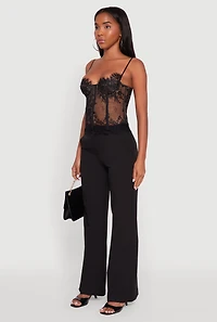 Womens High Waisted Wide Leg Dress Pants, Black, Size XL