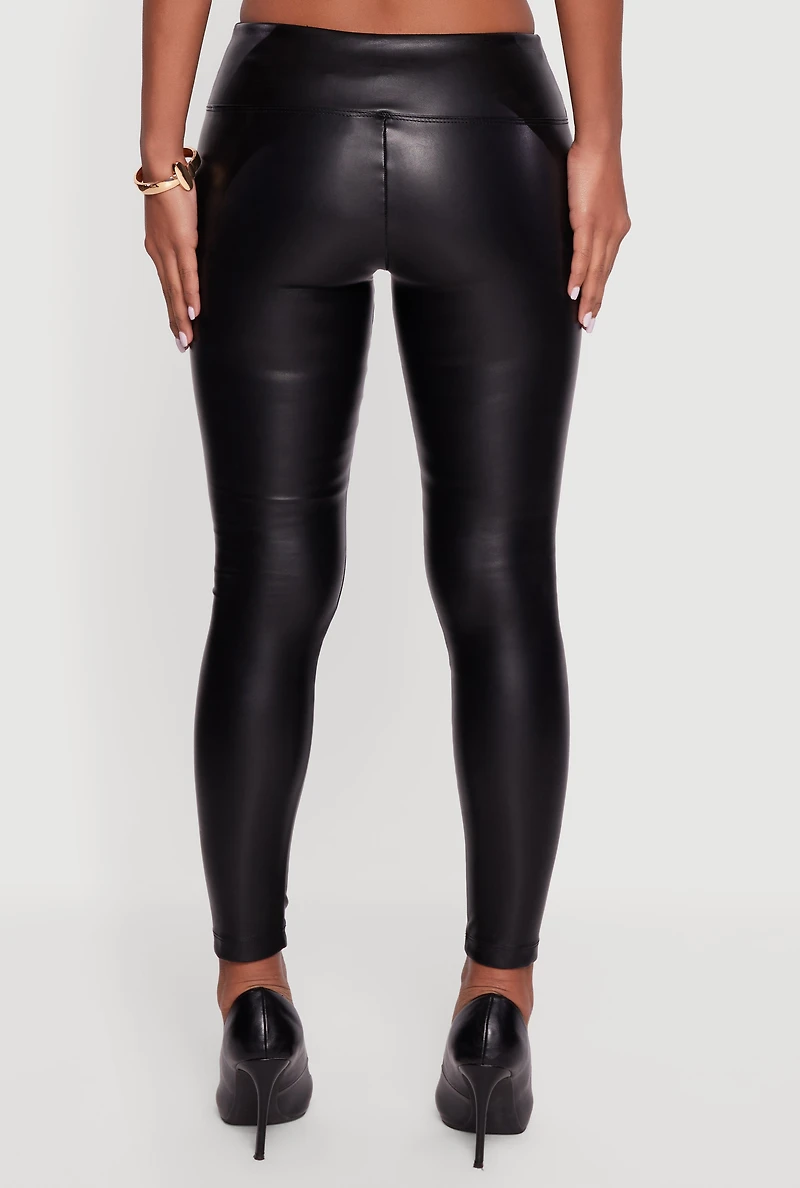 High Waisted Faux Leather Leggings