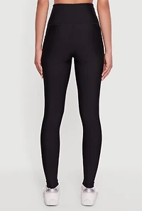 Womens High Waisted Drawstring Leggings with Pockets, M