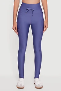 High Waisted Drawstring Leggings with Pockets