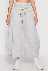 Baggy Barrel Pants with Rope Belt